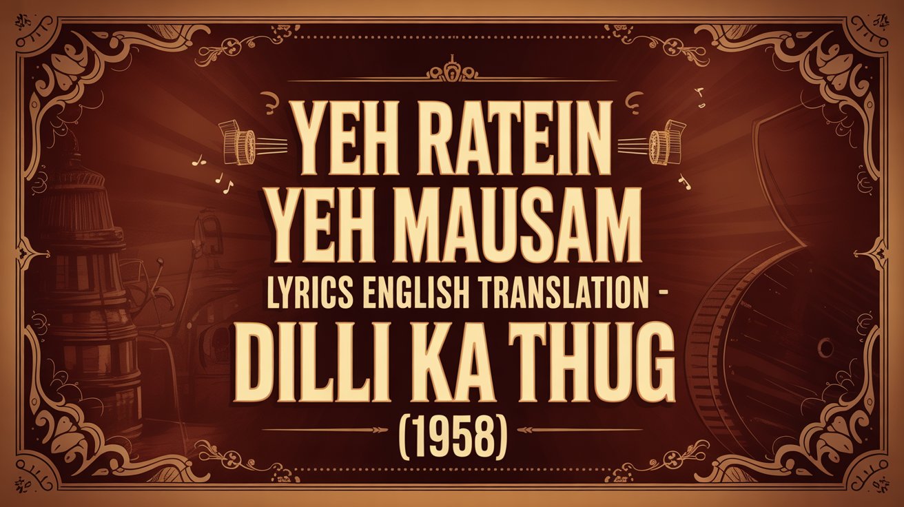 Yeh Ratein Yeh Mausam Lyrics English Translation – Dilli Ka Thug (1958)