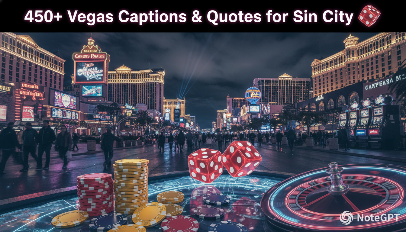 450+ Vegas Captions & Quotes for Sin City 🎰